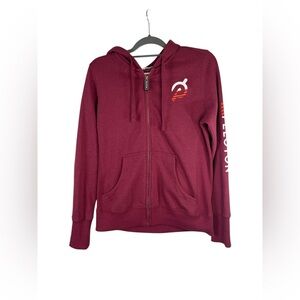 Peloton woman’s full zip hoodie size medium cycling workout gym lightweight logo